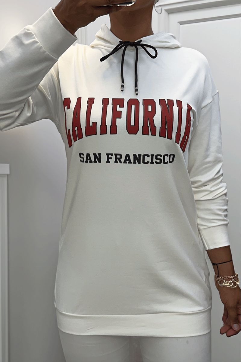 White hoodie with CALIFORNIA writing - 2