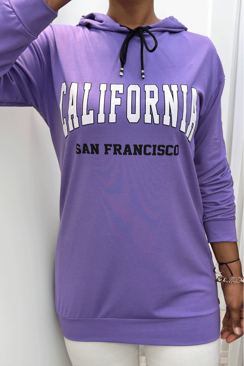 Lilac hoodie with CALIFORNIA writing - 1