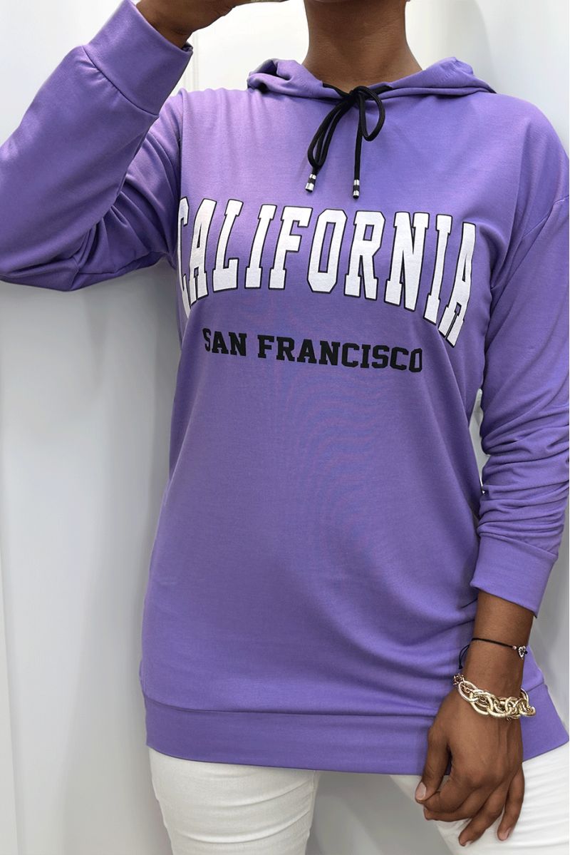 Lila hoodie met CALIFORNIA-opschrift - 2