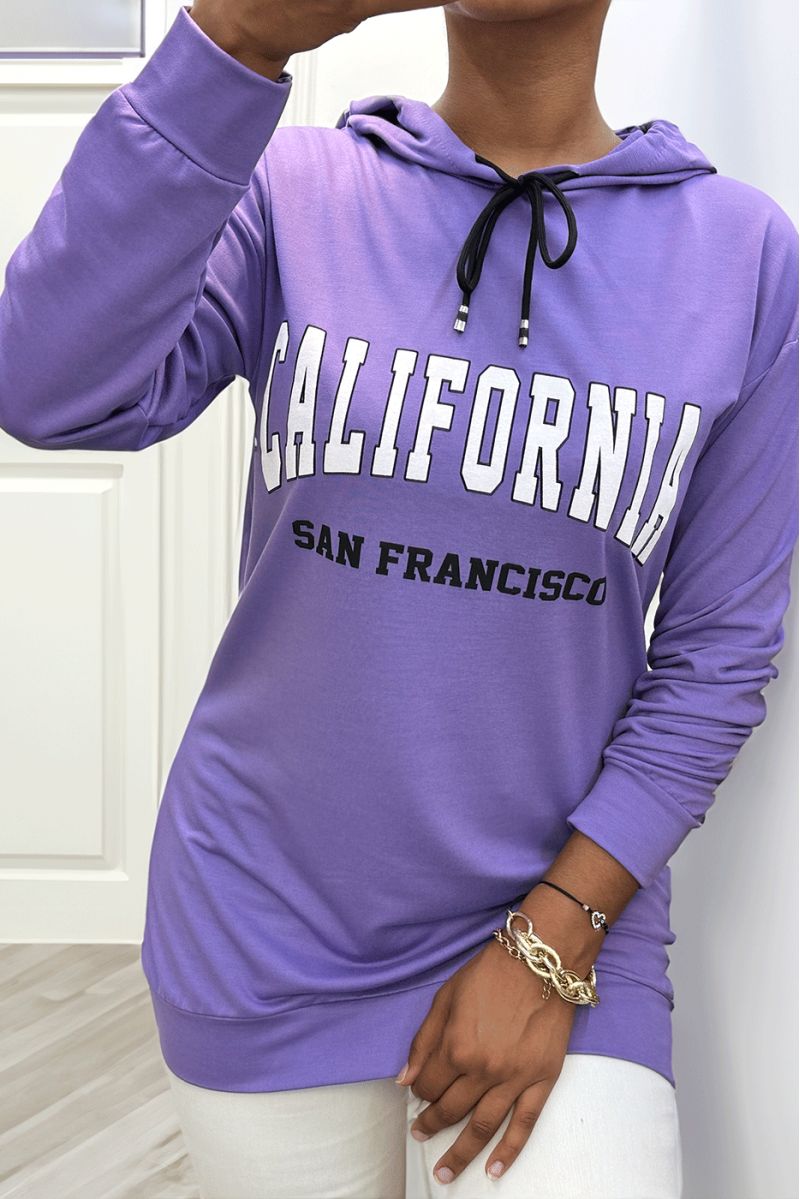 Lila hoodie met CALIFORNIA-opschrift - 3