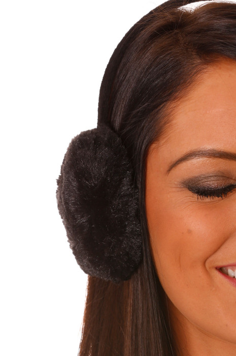 Black Fleece Style Earmuffs. - 2