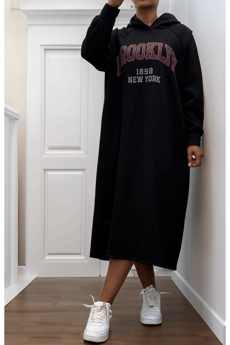 Black tunic dress with hood - 2