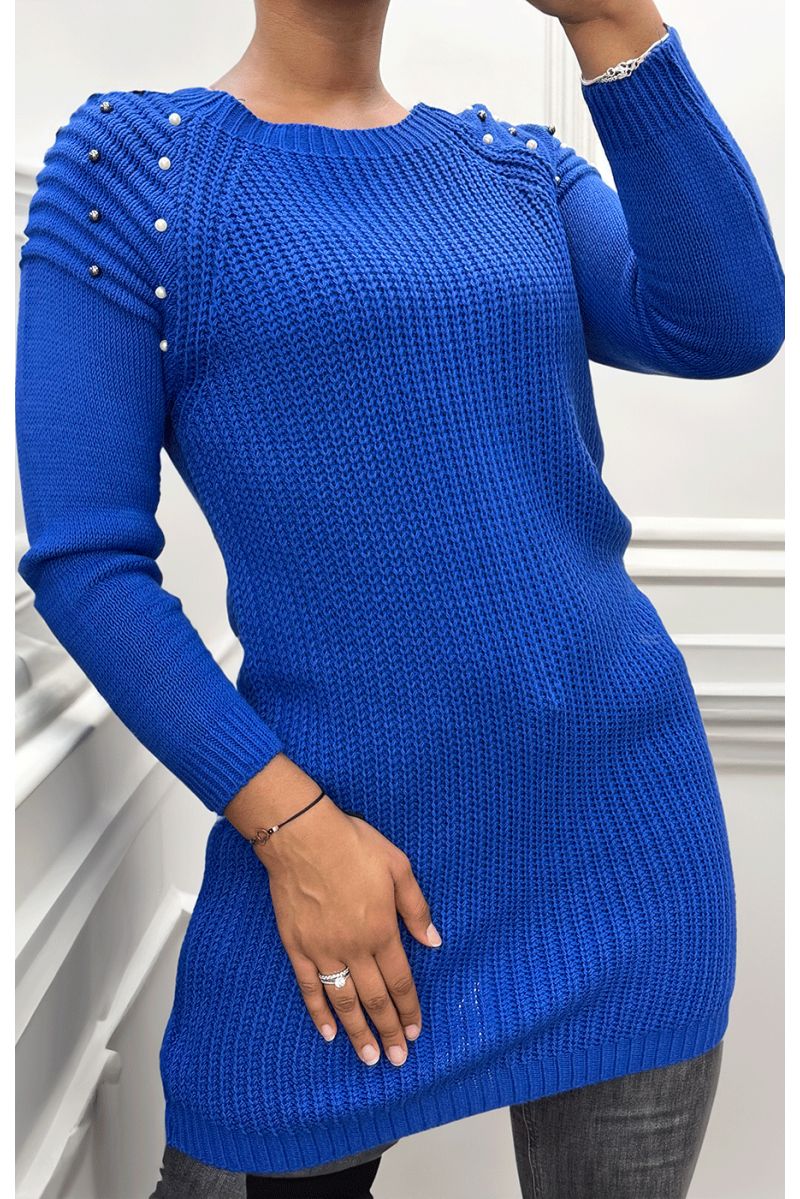 Royal cable knit dress with pearl - 1 Royal cable knit dress with pearl - 1