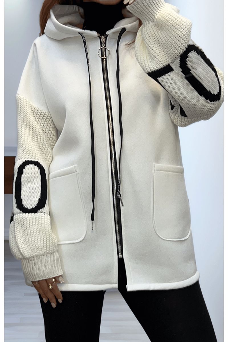 White vest with knit sleeves - 2