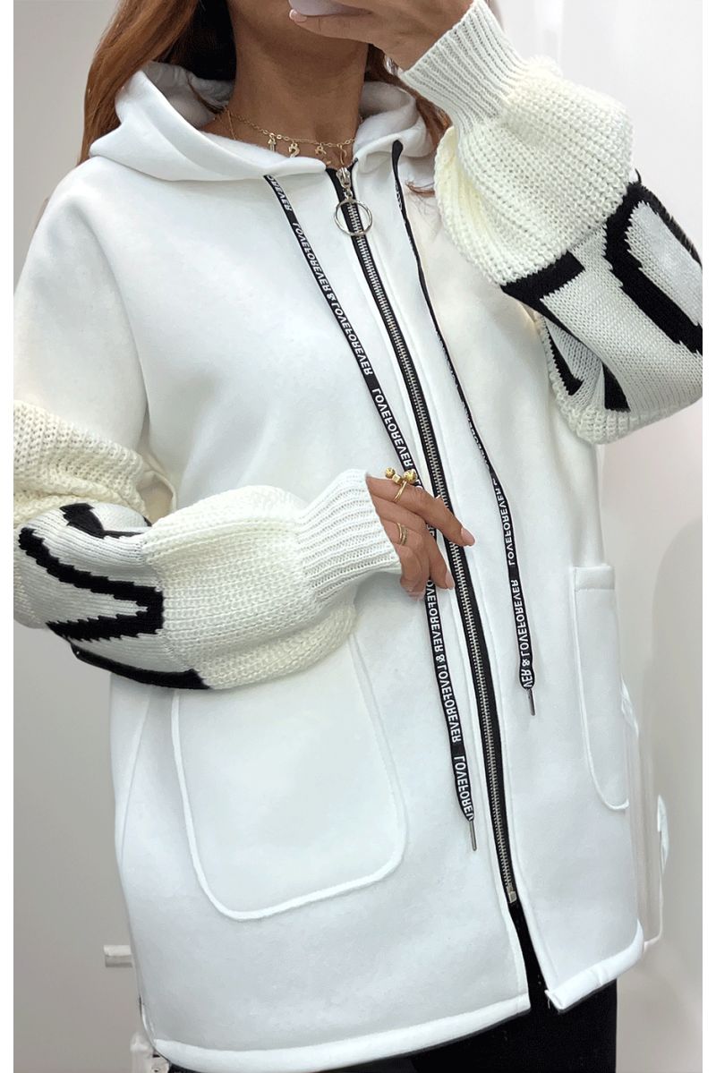 White vest with knit sleeves - 3