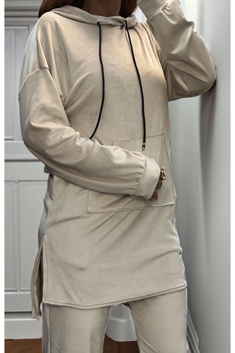 Ensemble tunique et pantalon beige - 2