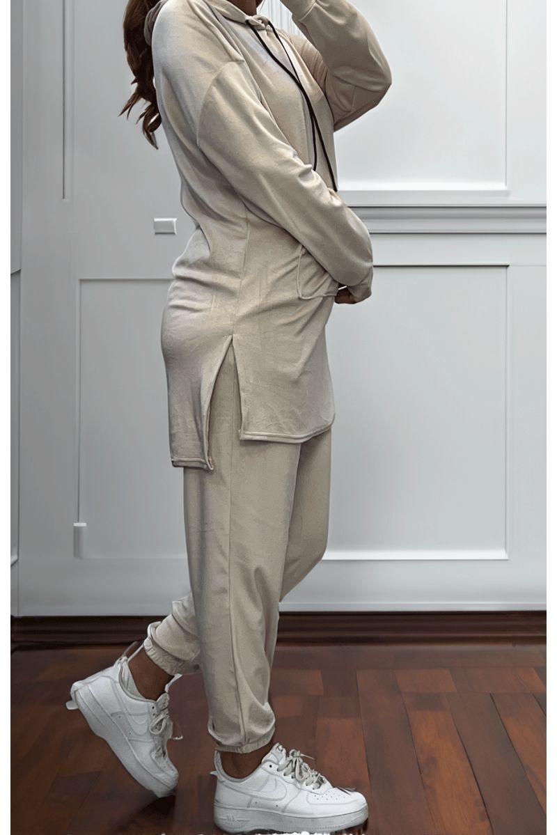 Beige tuniek en broek set - 3