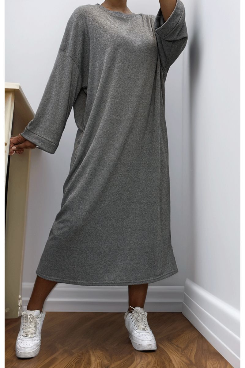 Simple gray dress - 1