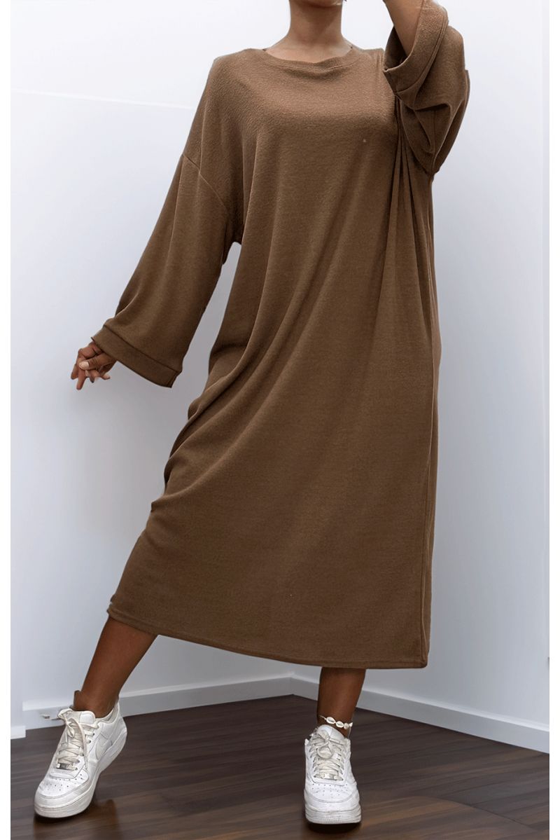 Robe simple marron - 2