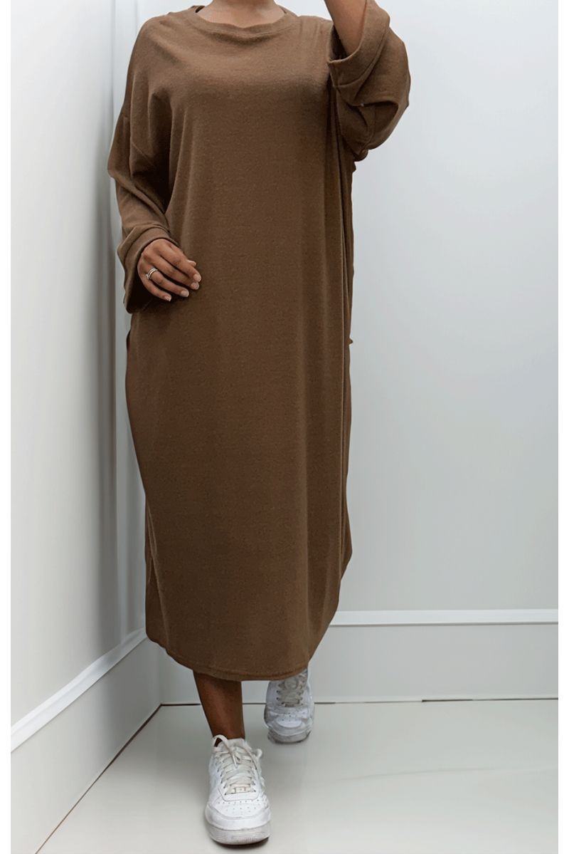 Robe simple marron - 4