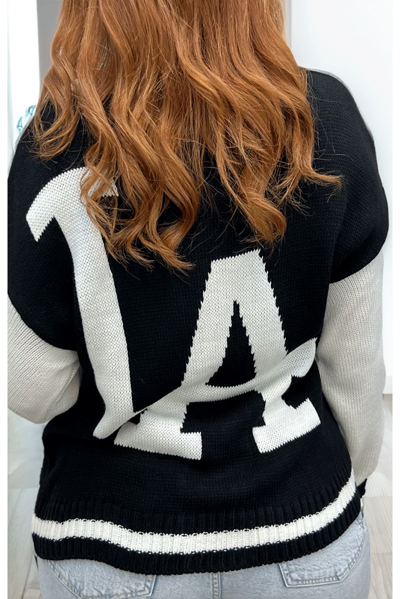 Zwart vest met LA-print - 3