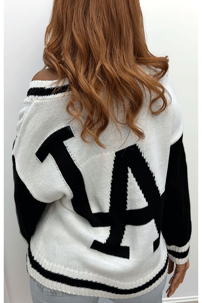 Wit vest met LA-print - 3