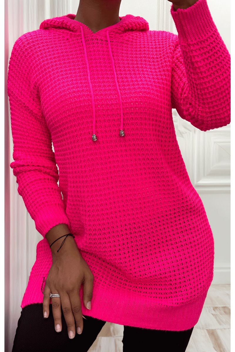 Tunique en tricot fuchsia - 2