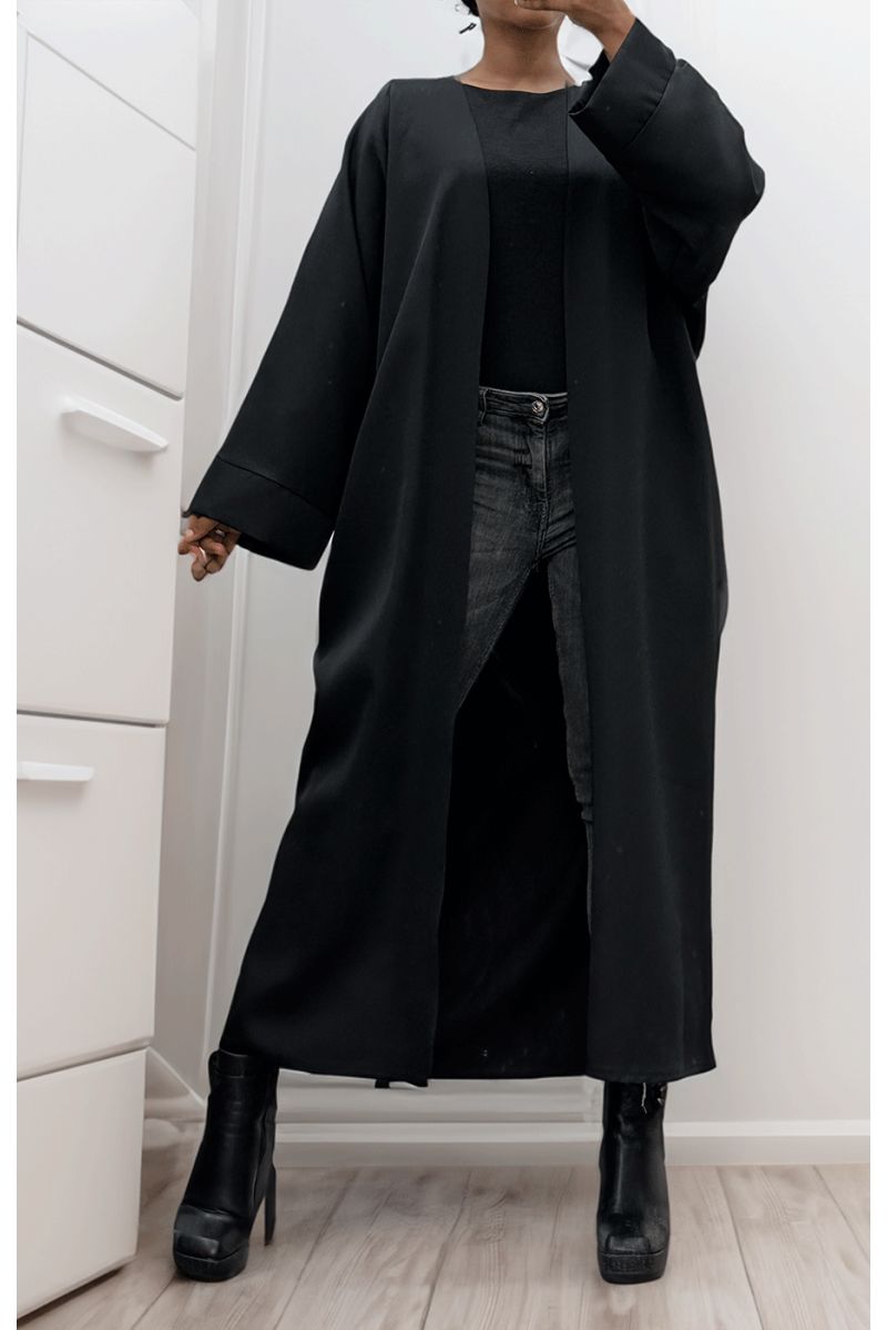 Lang zwart vest met lange mouwen - 2