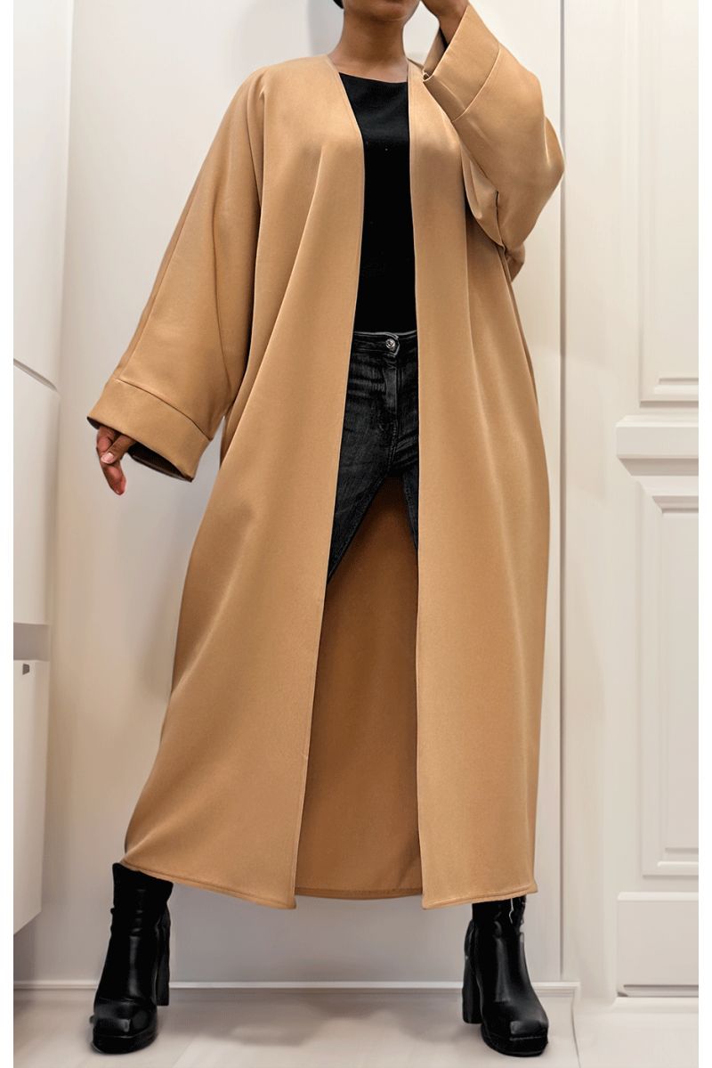 Long camel cardigan with long sleeves - 2