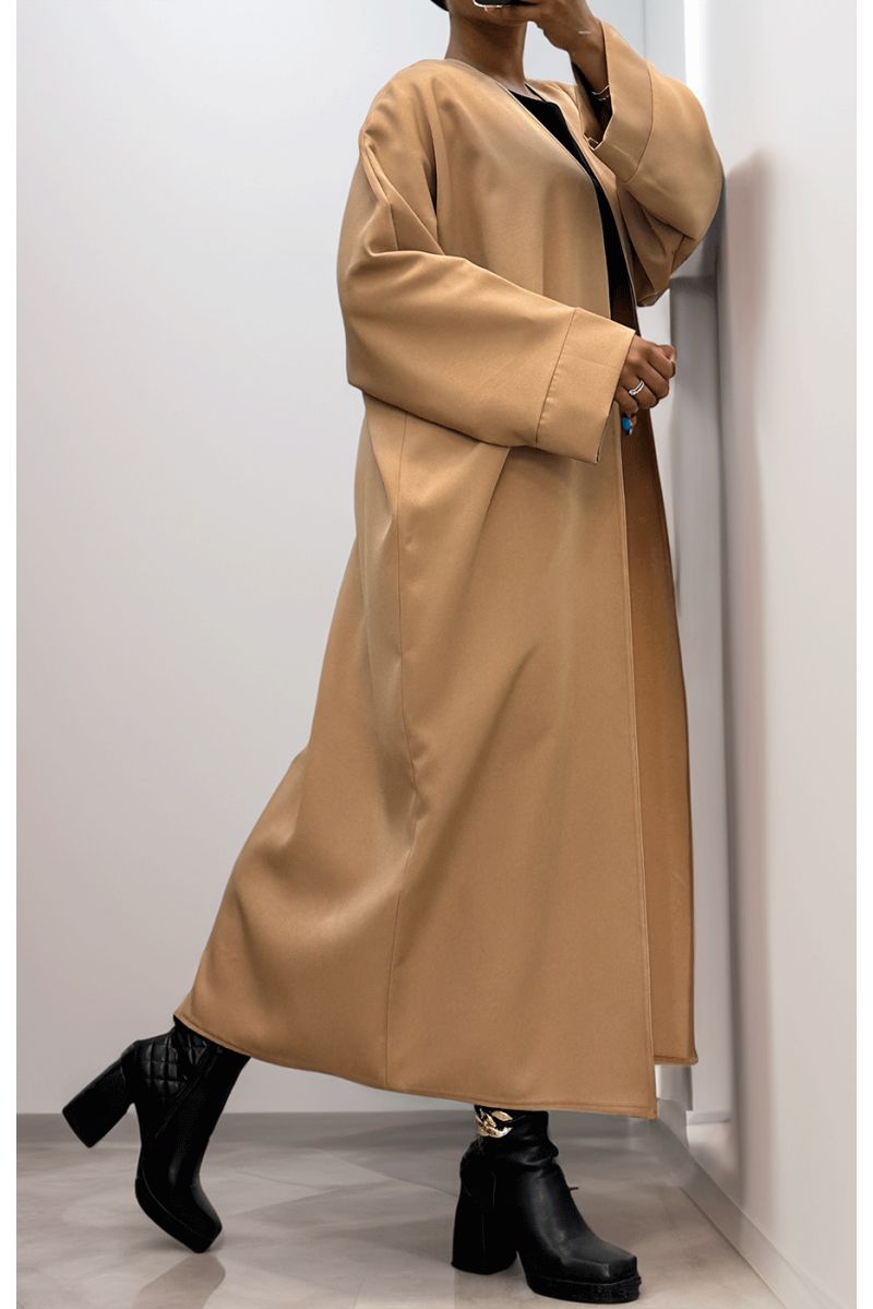 Long camel cardigan with long sleeves - 3