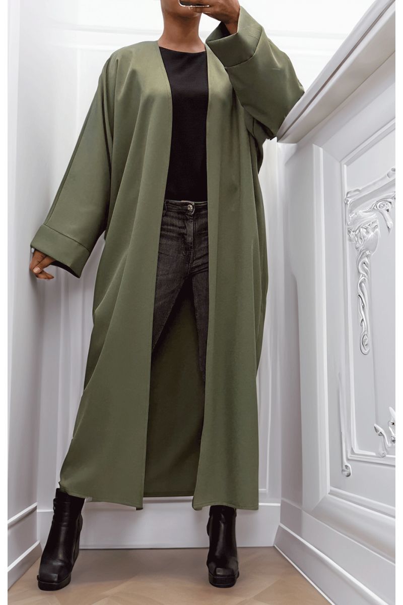 Long khaki cardigan with long sleeves - 1