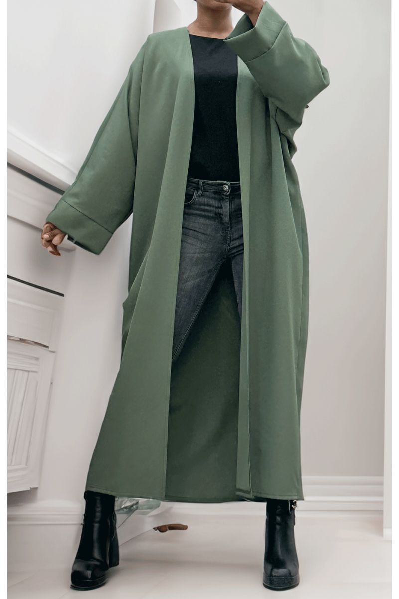 Long khaki cardigan with long sleeves - 2