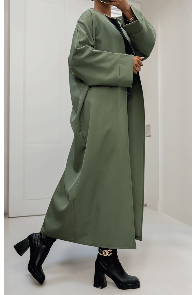 Long khaki cardigan with long sleeves - 3