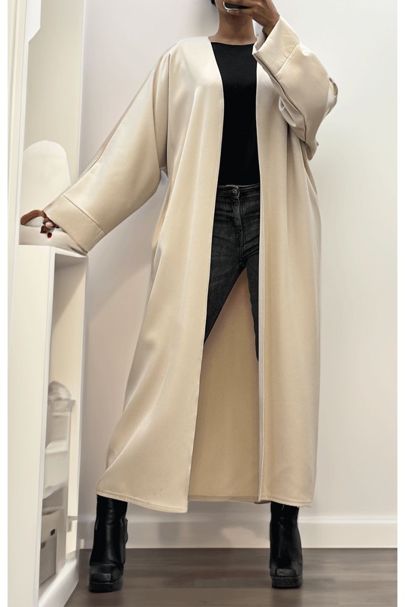 Lang beige vest met lange mouwen - 2
