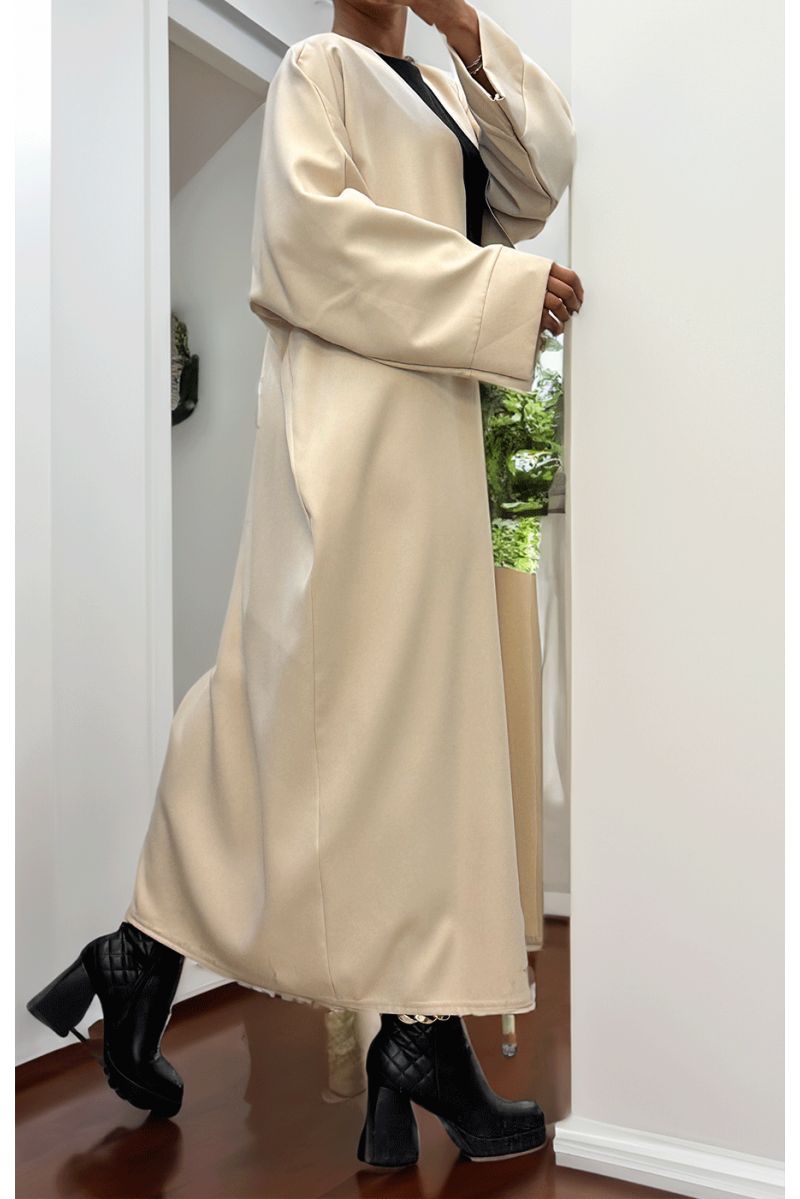 Lang beige vest met lange mouwen - 3
