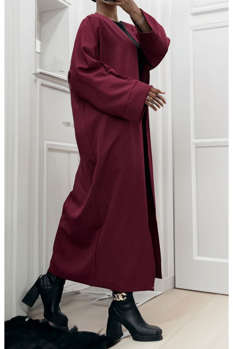 Long burgundy cardigan with long sleeves - 3