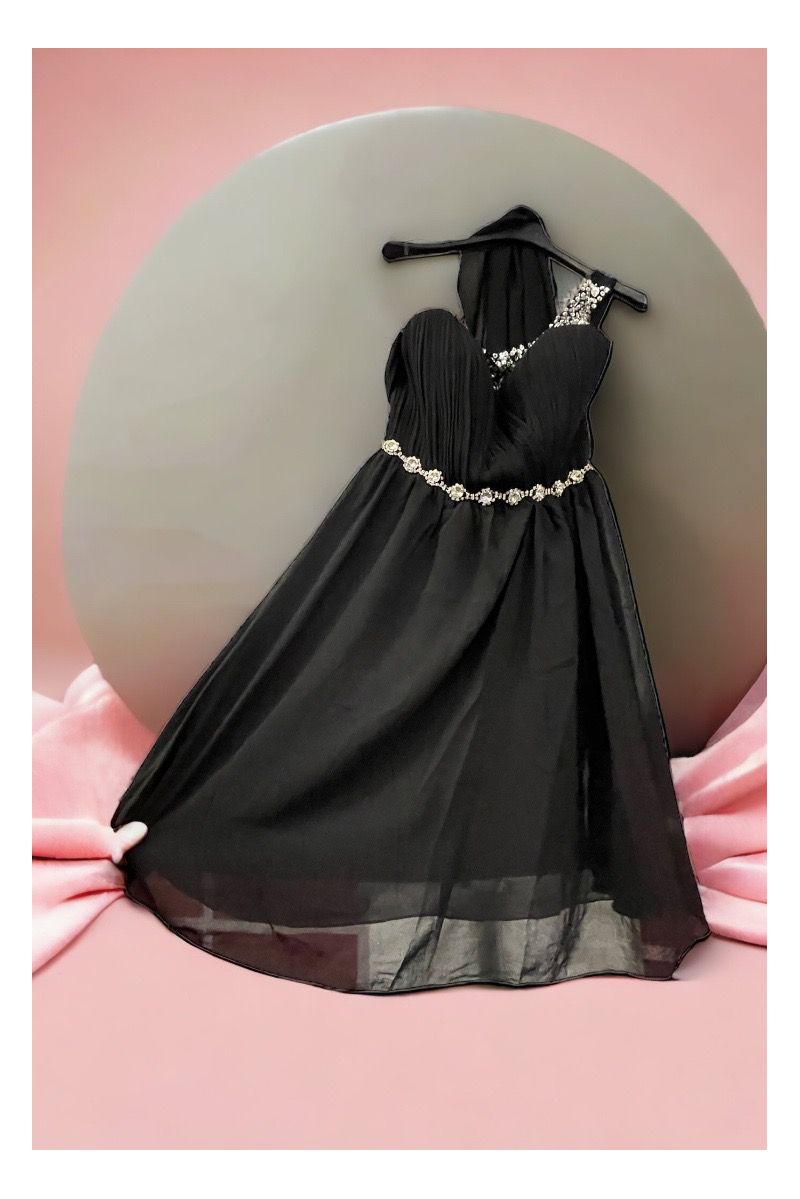 Black tunic dress with hood - 8