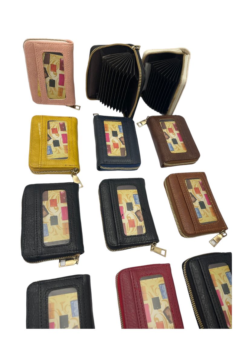 Lot de 12 portefeuilles porte-carte couleurs mélangé - 1