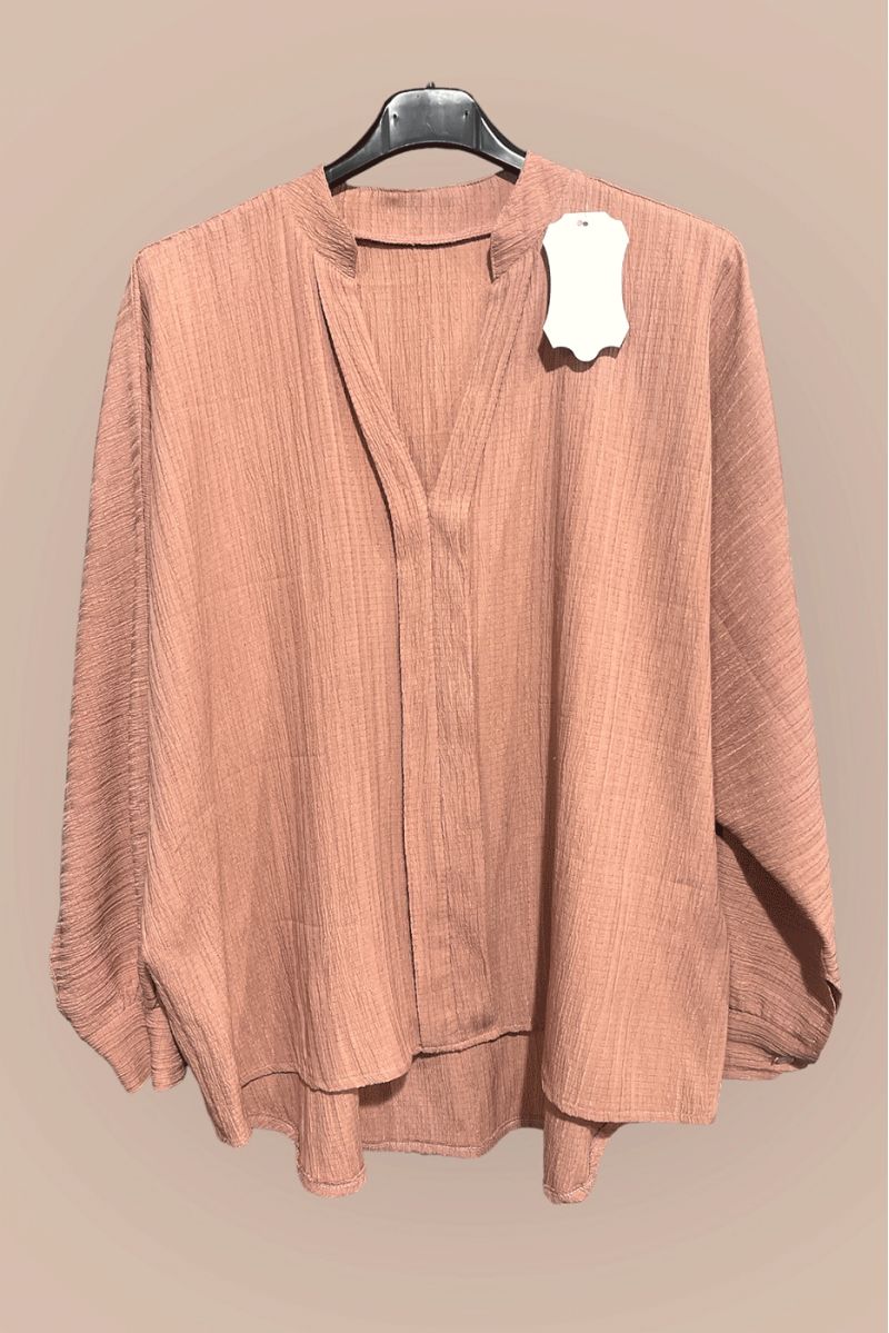 Oversized pink blouse in a beautiful falling material - 1