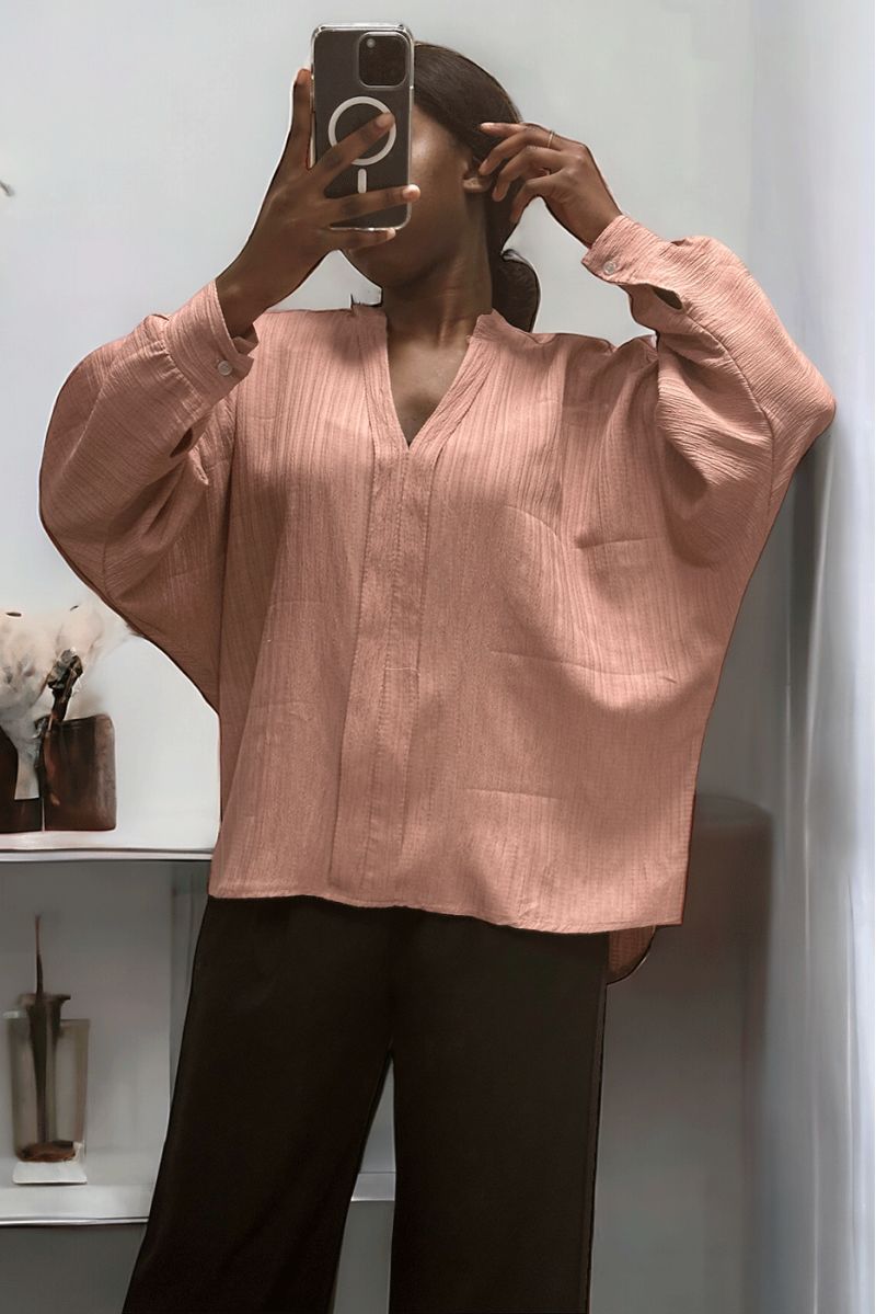Oversized pink blouse in a beautiful falling material - 2