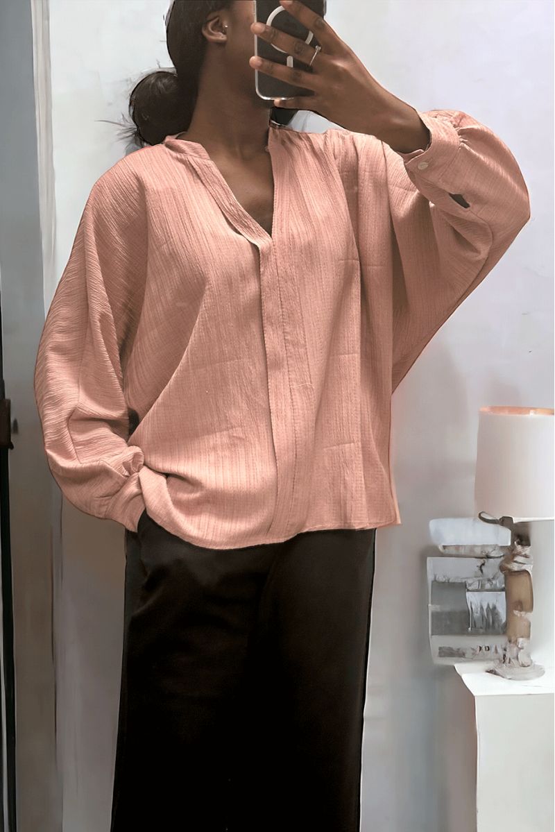 Oversized pink blouse in a beautiful falling material - 4