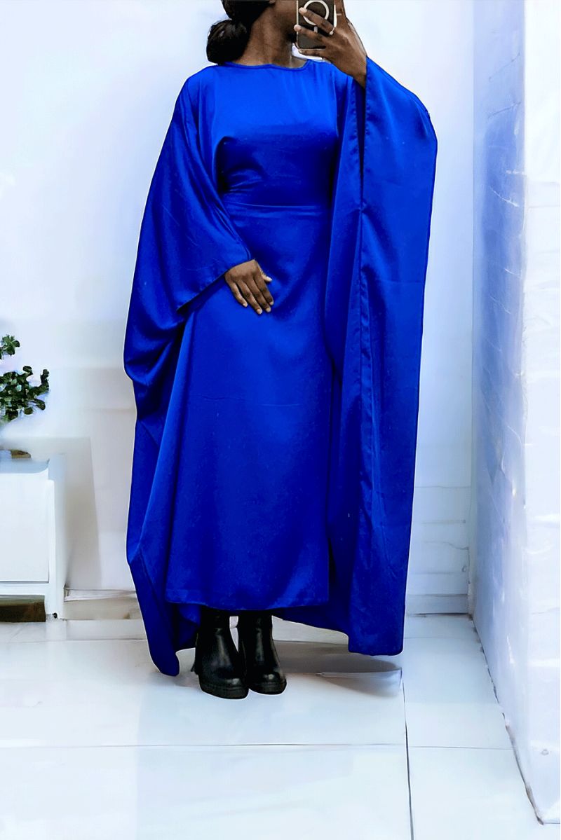 Over-size royal satin abaya (36-52) with interior elastic for a fitted effect - 3