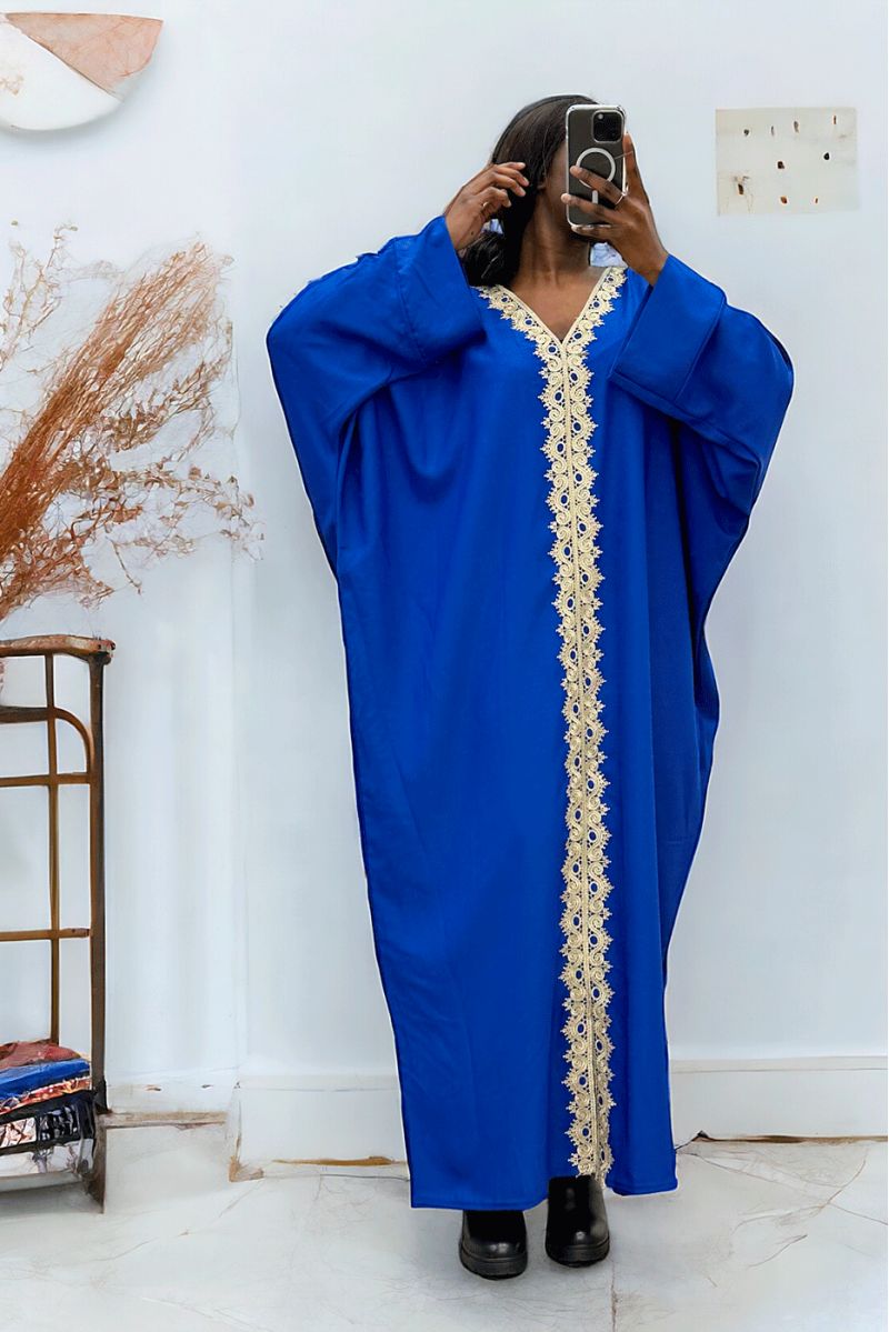 Koninklijke oversize abaya (36-52) met sublieme kant over de gehele lengte - 2