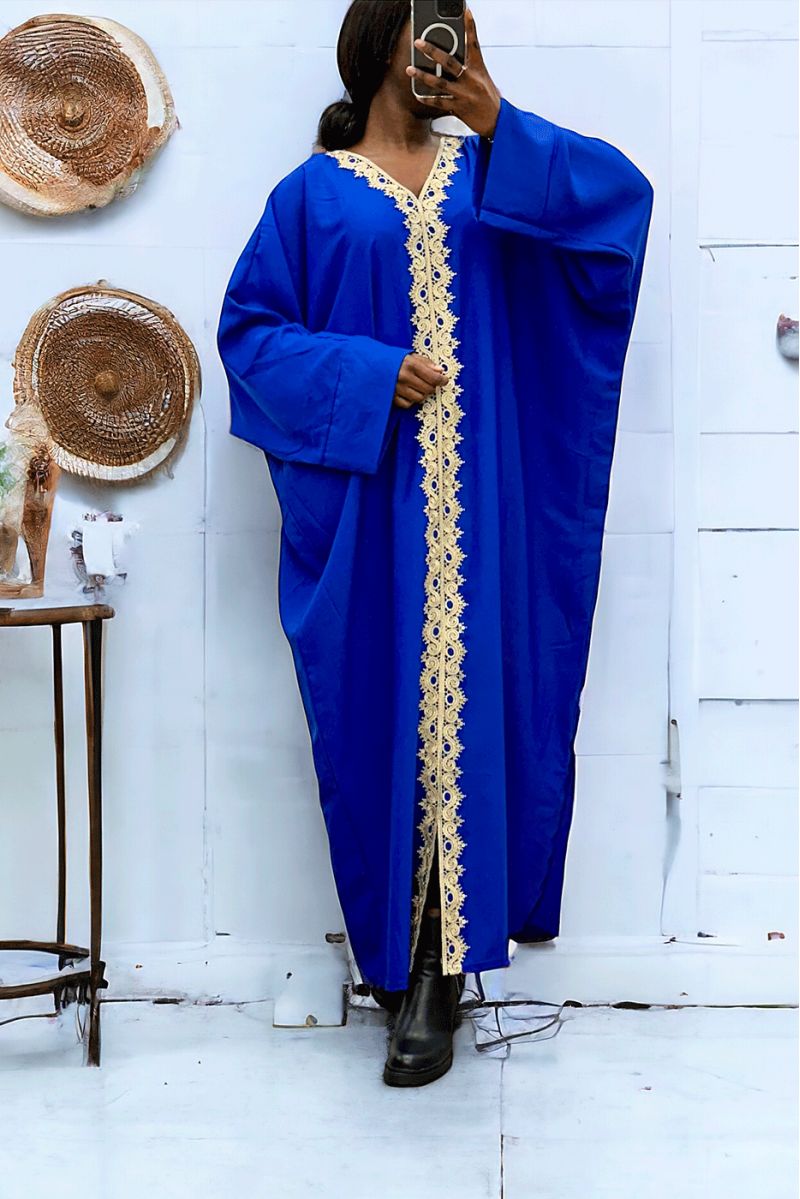Koninklijke oversize abaya (36-52) met sublieme kant over de gehele lengte - 3