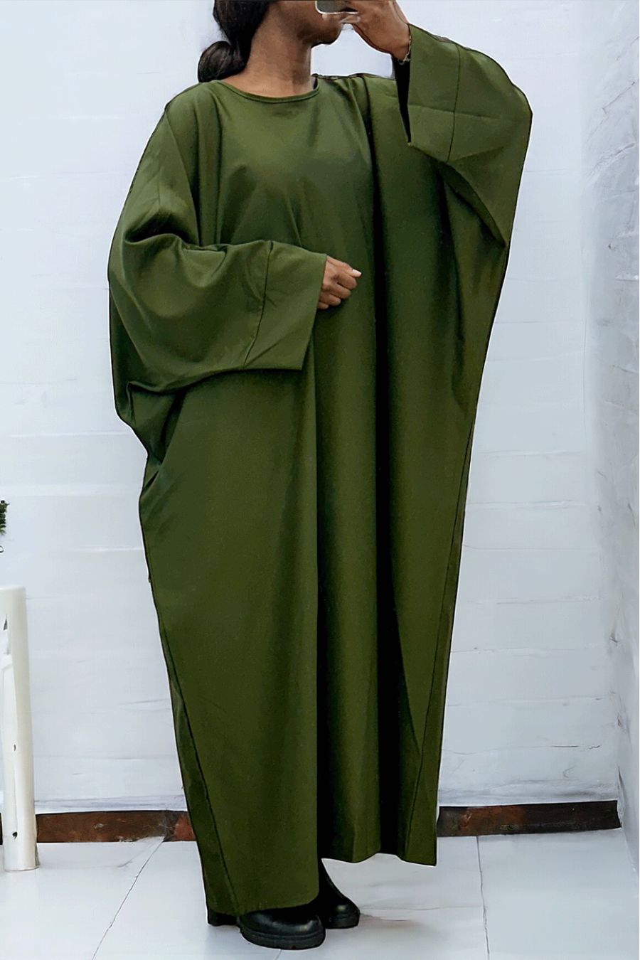 Abaya kaki over size (36-52) coupe kimono
