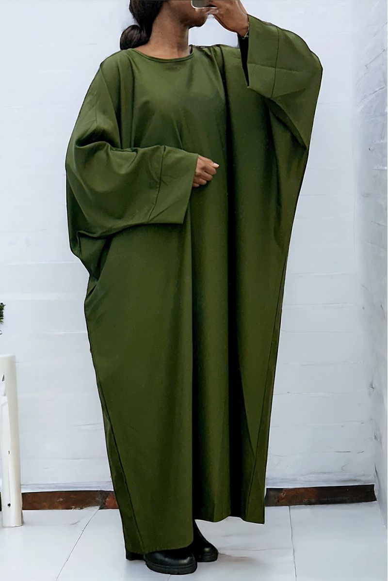 Khaki abaya over size (36-52) kimono cut - 1