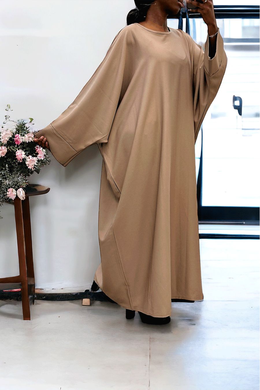 Abaya camel over size (36-52) coupe kimono - 2