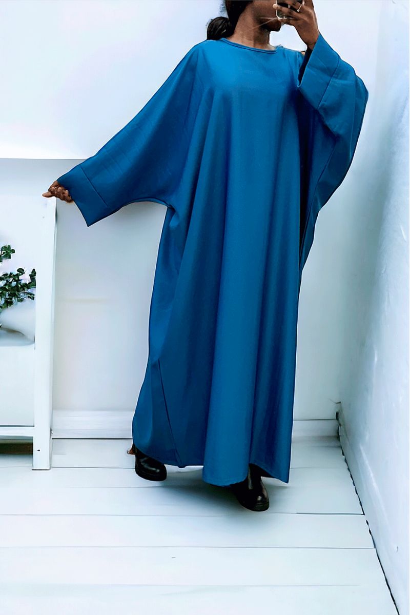Blauwe abaya over maat (36-52) kimono-snit - 2