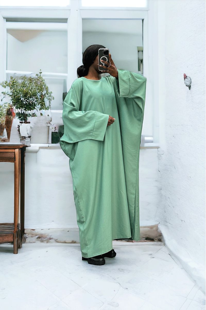 Water green abaya over size (36-52) kimono cut - 1