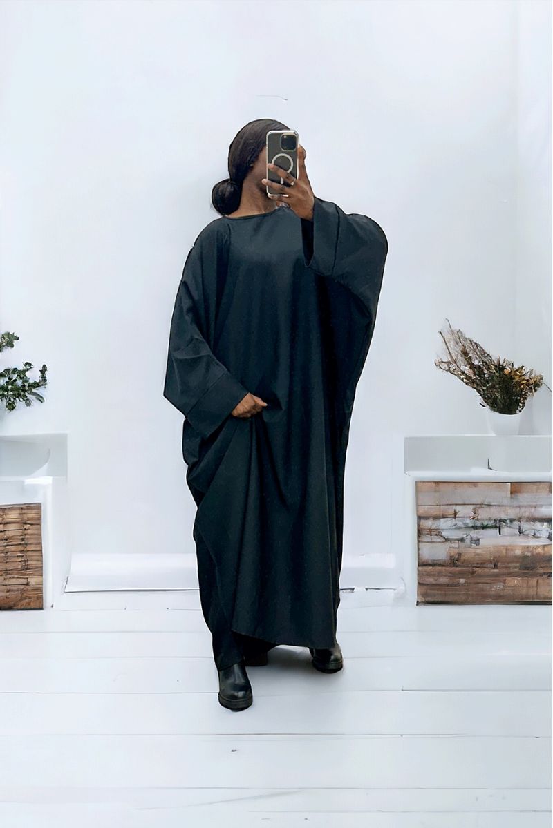 Black abaya over size (36-52) kimono cut - 2
