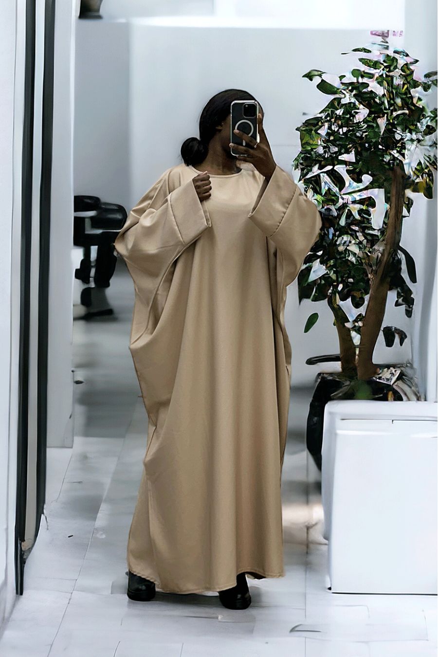 Abaya beige over size (36-52) coupe kimono - 3