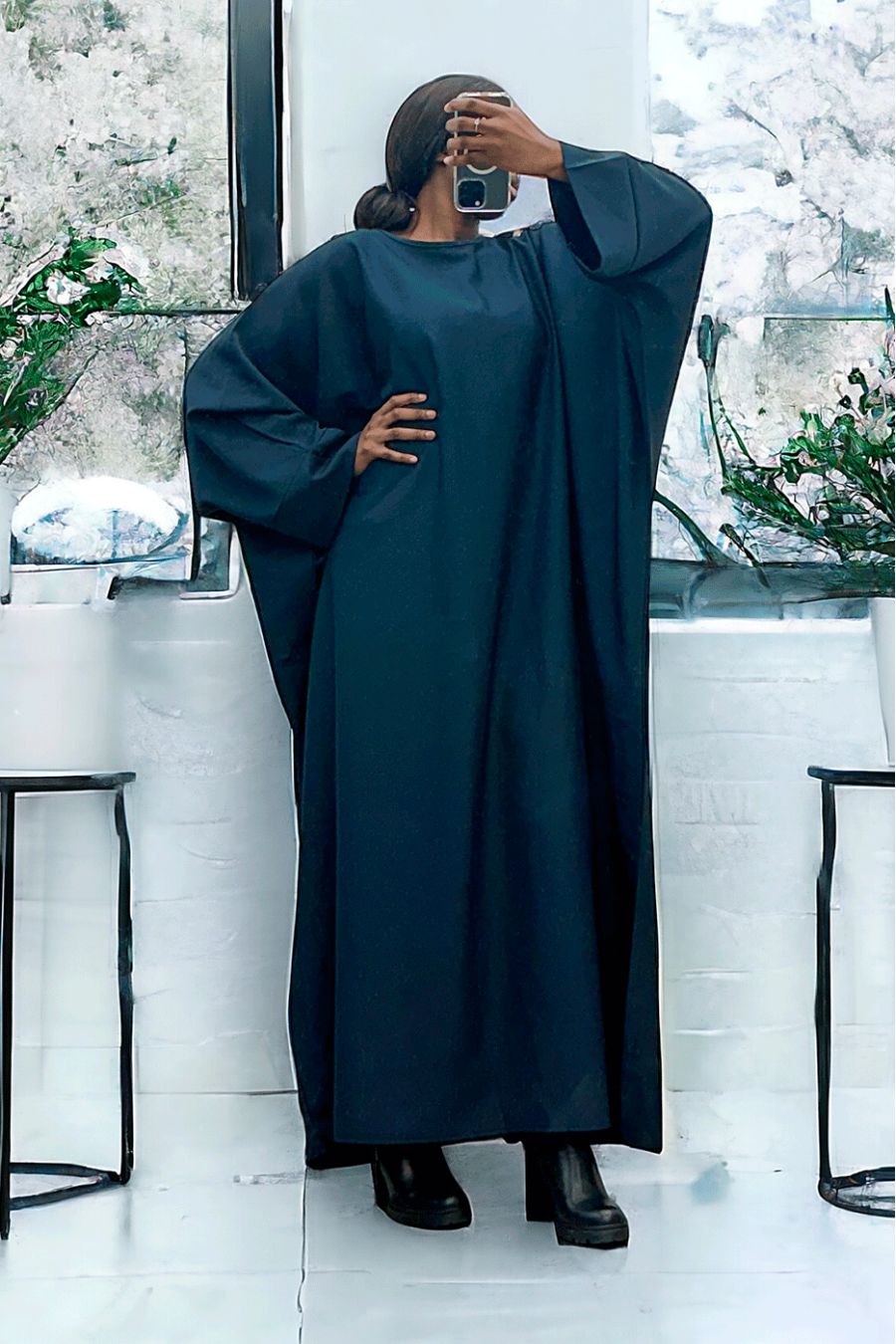 Abaya marine over size (36-52) coupe kimono - 3