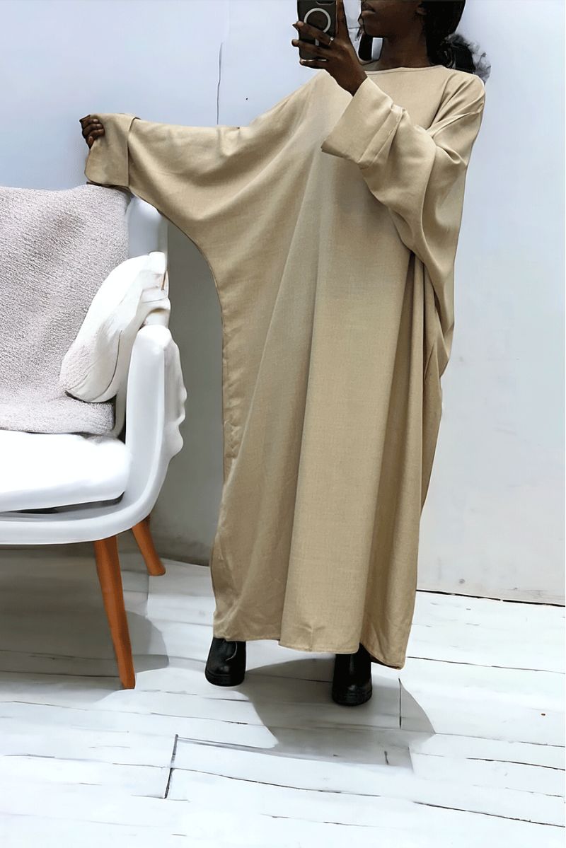 Abaya beige très ample (36-52) coupe kimono - 1