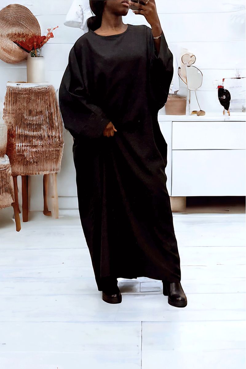 Abaya noire très ample (36-52) coupe kimono - 1
