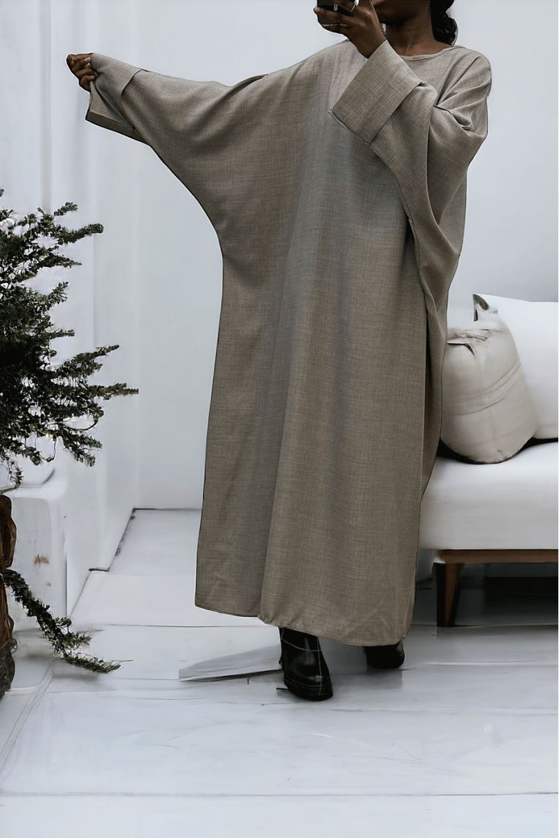 Abaya grise très ample (36-52) coupe kimono - 1