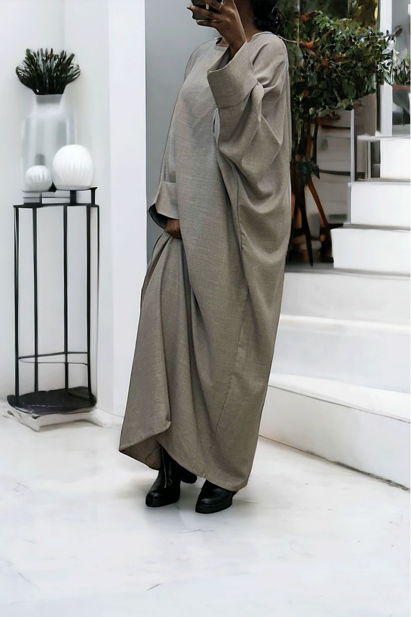 Abaya grise très ample (36-52) coupe kimono - 3