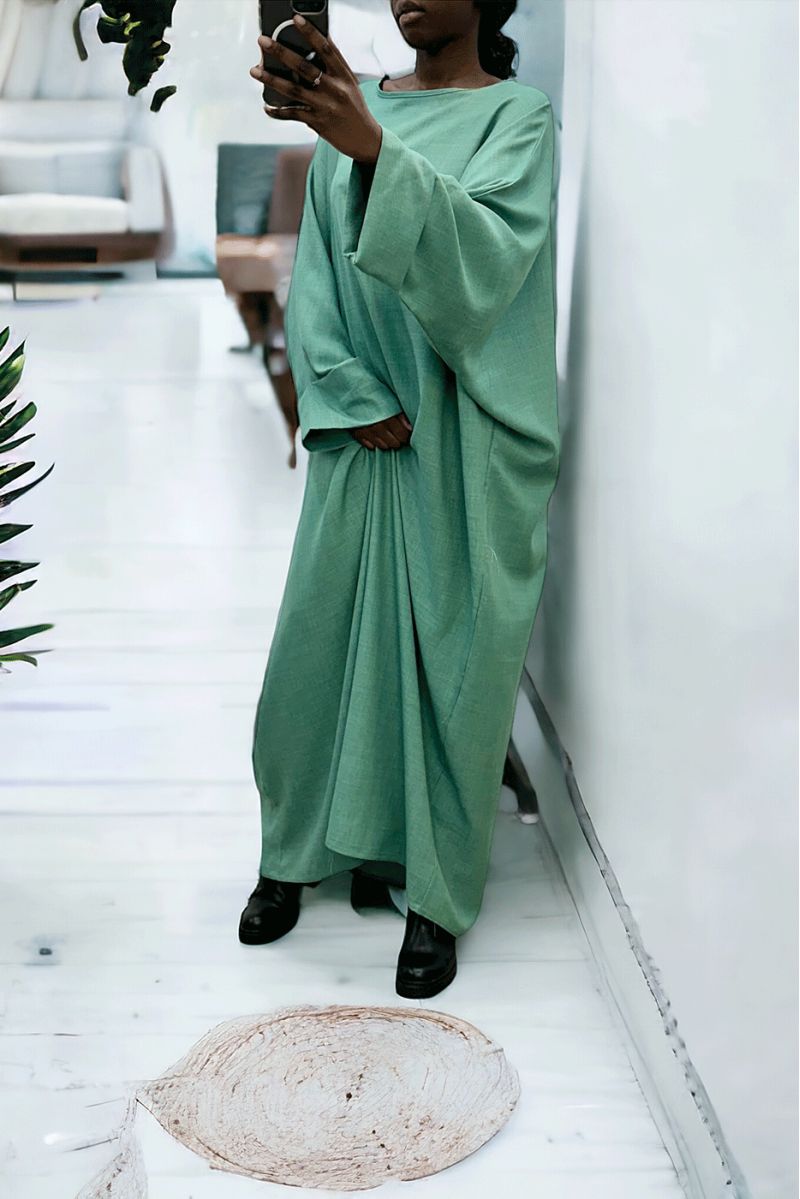 Abaya vert d'eau très ample (36-52) coupe kimono - 2