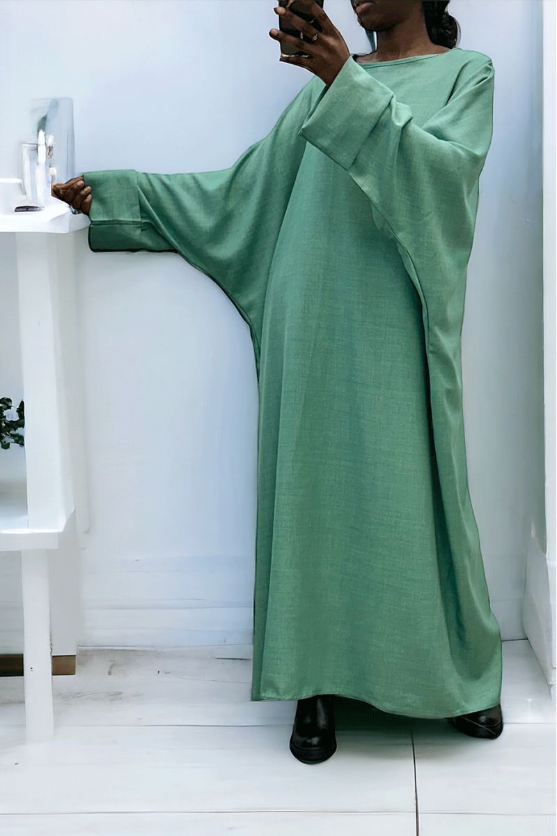 Abaya vert d'eau très ample (36-52) coupe kimono - 3