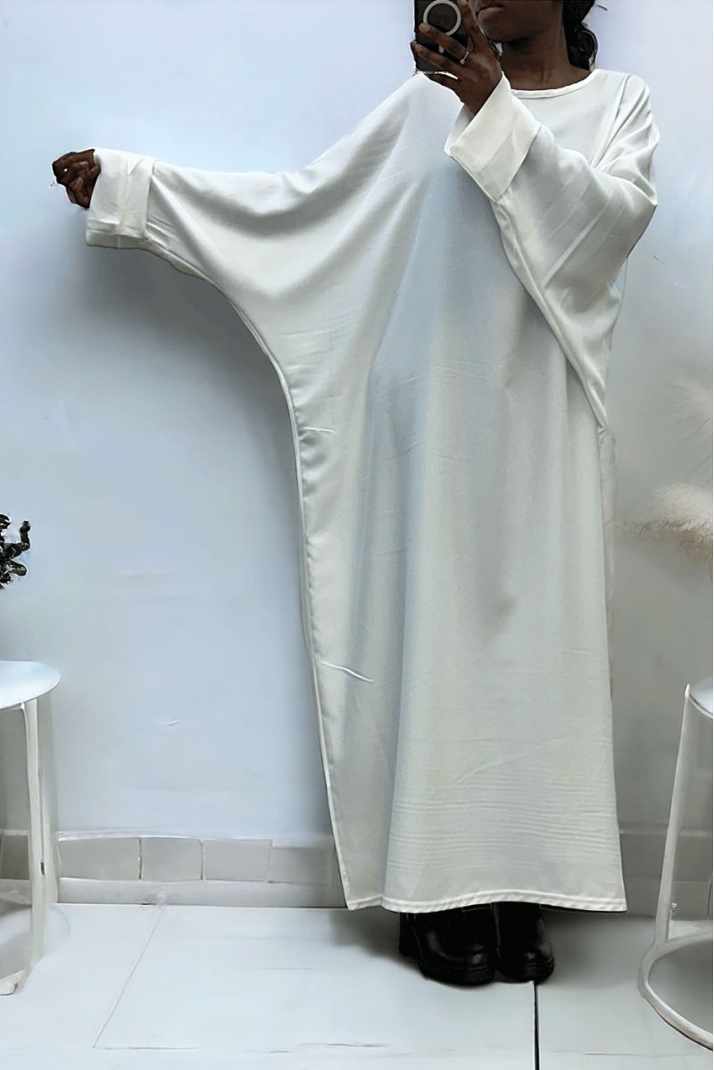 Very loose white abaya (36-52) kimono cut - 1