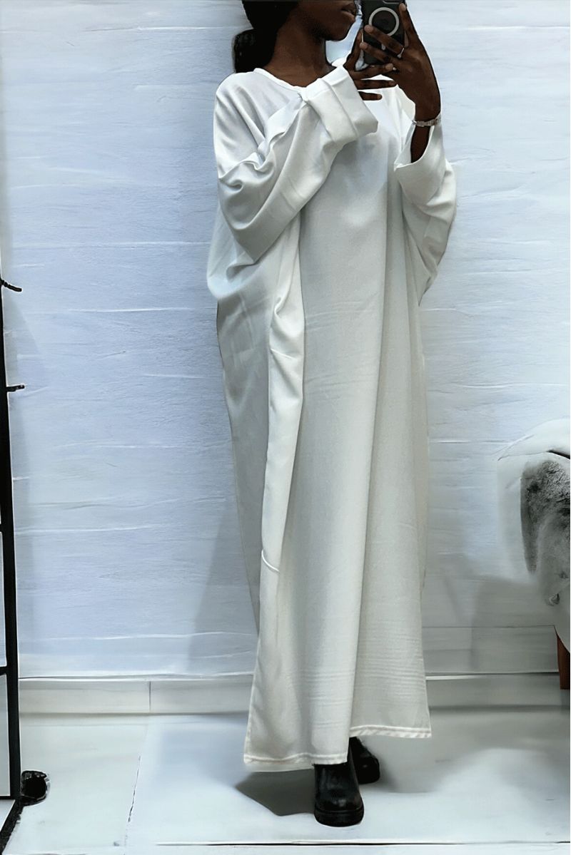 Very loose white abaya (36-52) kimono cut - 2